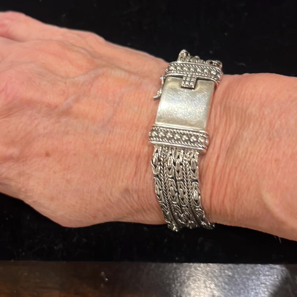 Silpada Sterling Silver 6 Chain Block Clasp bracelet - Picture 7 of 8